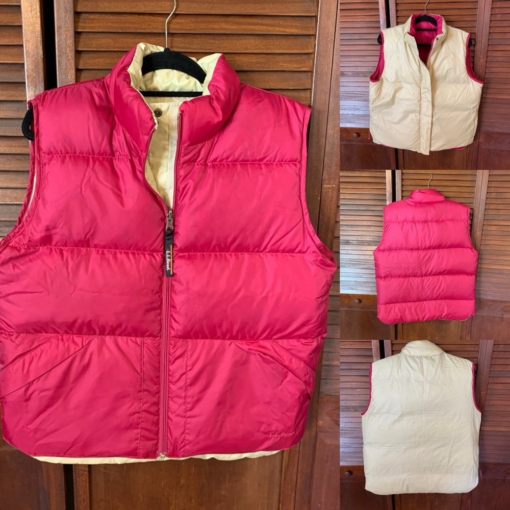 L. L. Bean Vintage Reversible Goose Down Puffer Vest EUC